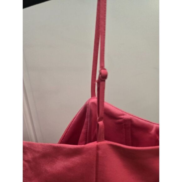 Bardot Annabelle Bow Plunge Neck Mini Dress Candy Pink Size 12 XXL MSRP $169 NWT - Picture 12 of 16
